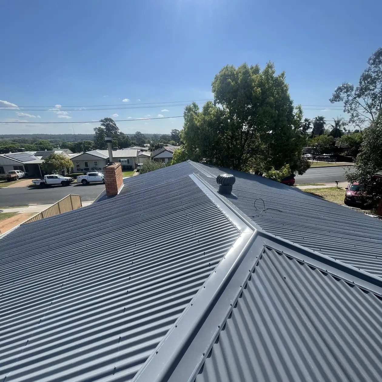 Completed Colorbond roof replacement on a house